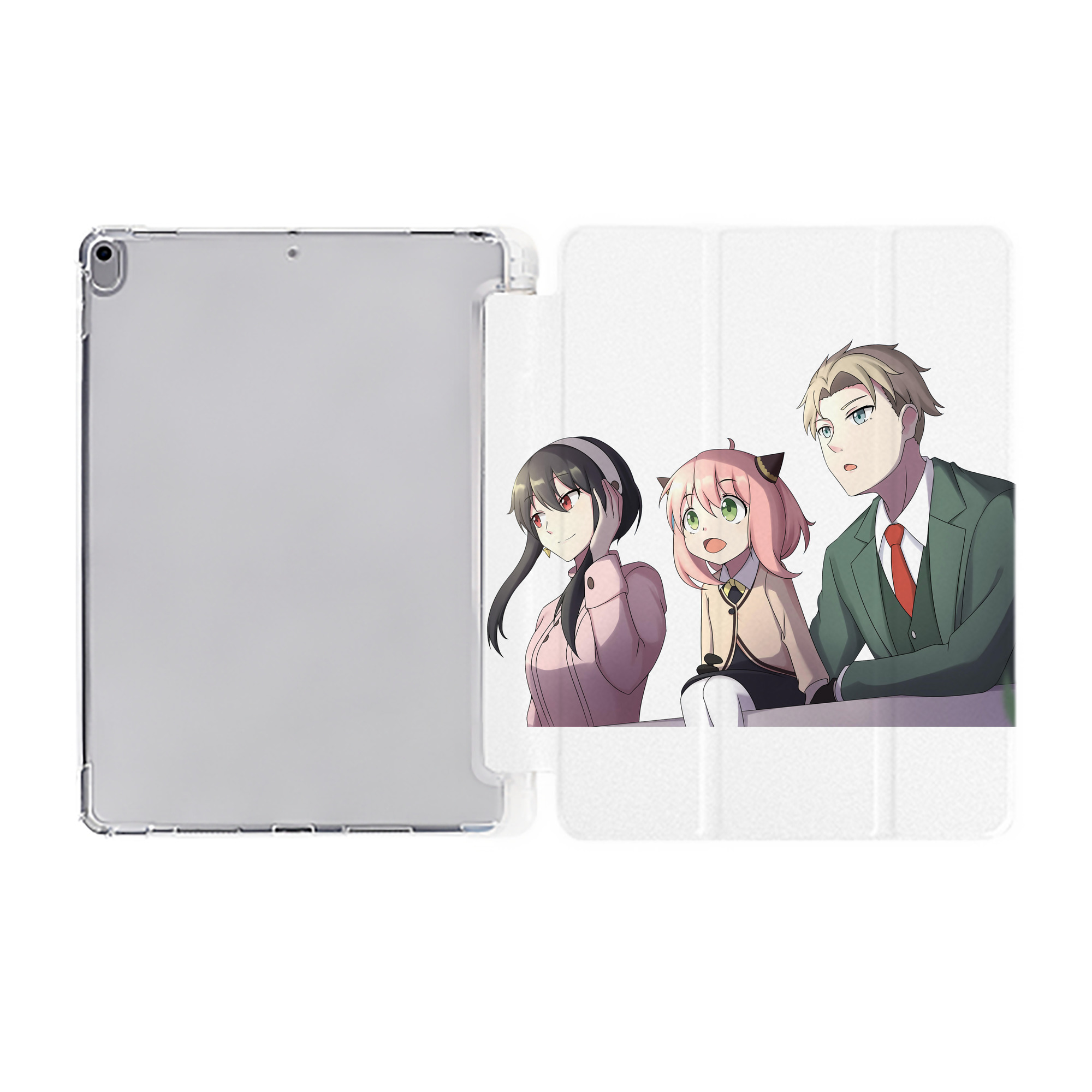 （画像用） SPY×FAMILY间谍家家酒 IPad ケース ペン収納付き 三つ折りスタンド PUレザー×シリコン 対応機種9.5/10.5/10.9インチ